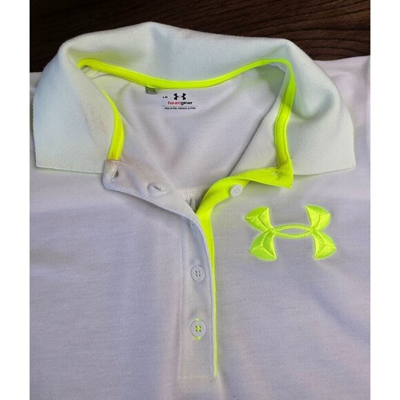 Under Armour Shirt Polo Heat Gear UPF 30+ Semi-Fitted NWT $60 Large White - Picture 4 of 12